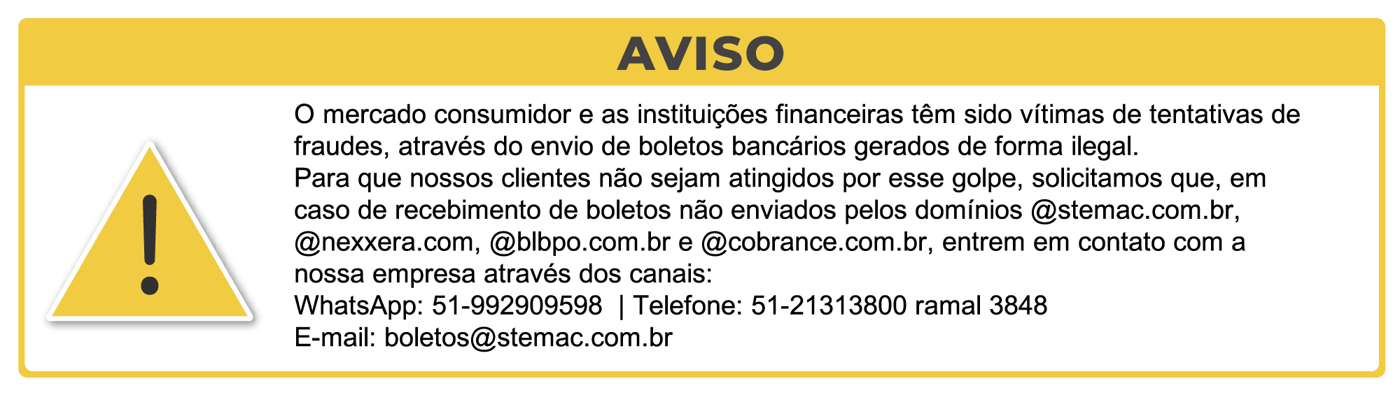 Aviso Importante