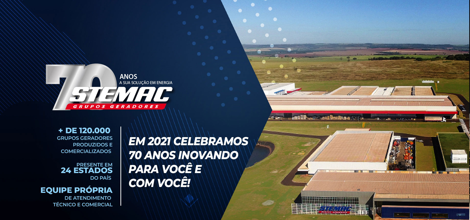 Em 2021 celebramos 70 anos inovando para você e com voce!